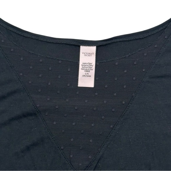 Victoria’s Secret Oversized Black Top with Sheer Black Polka Dot Panels - Large - Picture 3 of 6